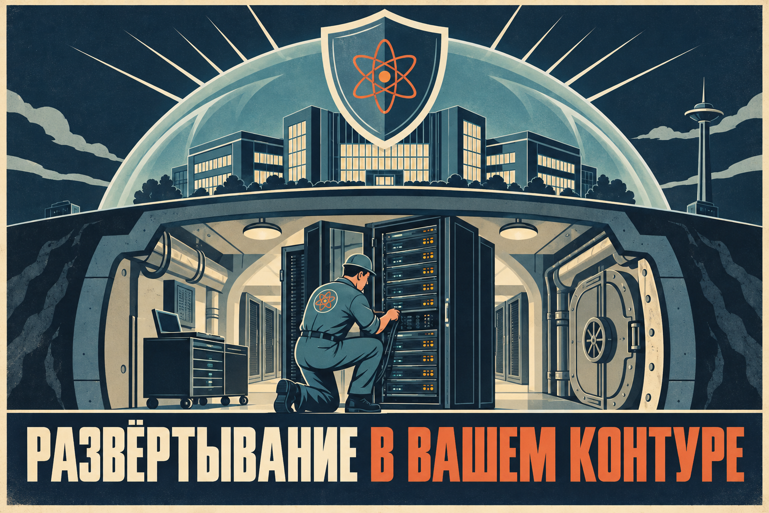 Иллюстрация: схема внедрения IIShenka — клиенты, сервер, данные и модели