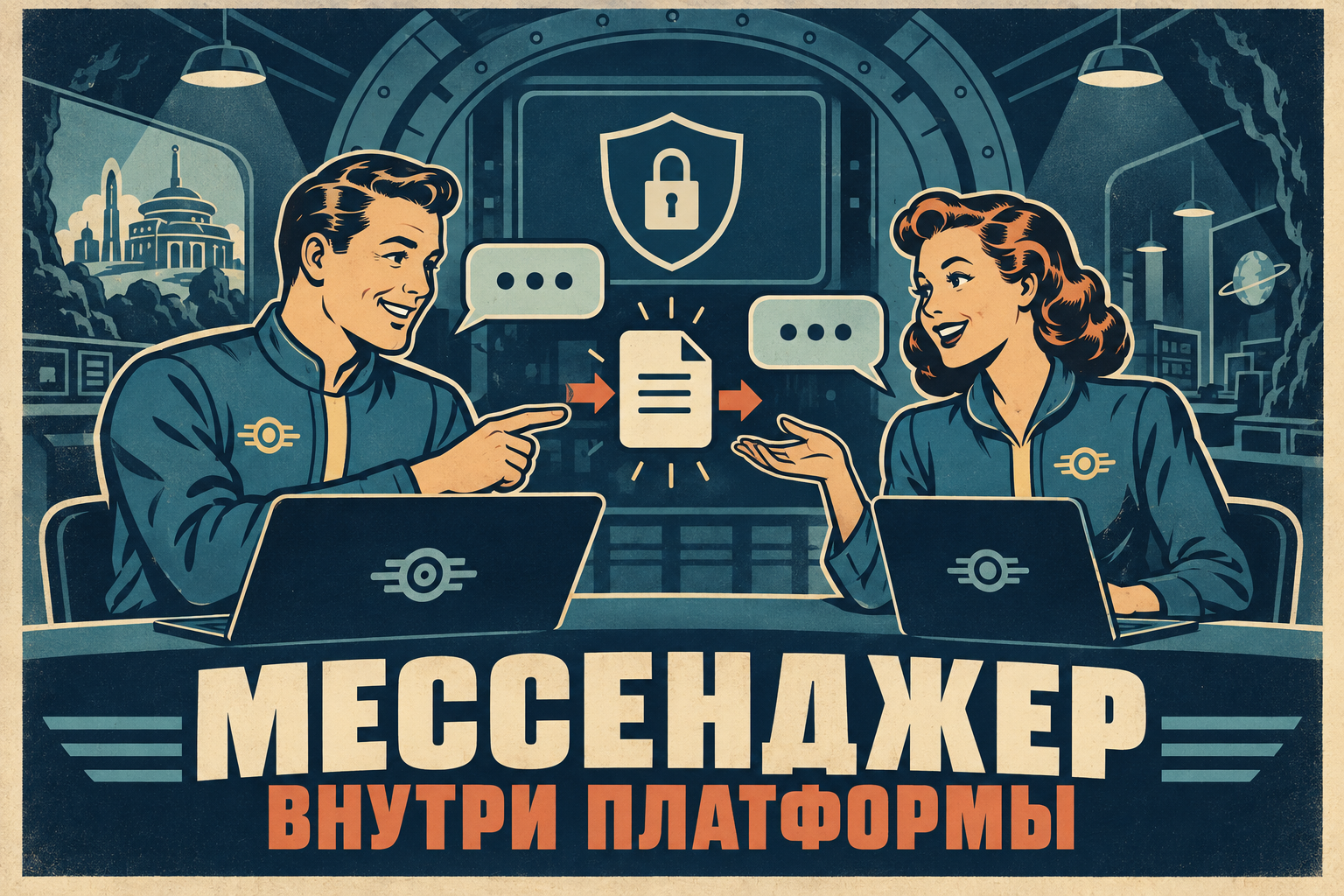 Иллюстрация: корпоративный мессенджер IIShenka и обмен файлами внутри платформы